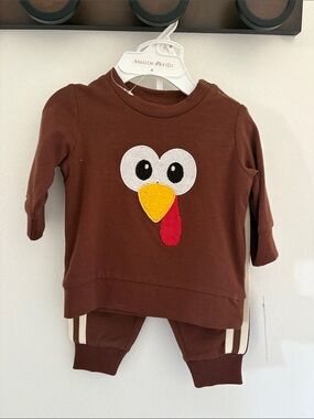 Turkey Thanksgiving two piece set size 3 months NWT